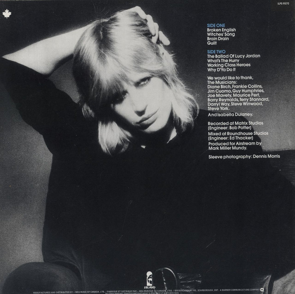 Marianne Faithfull Broken English Canadian vinyl LP album (LP record)