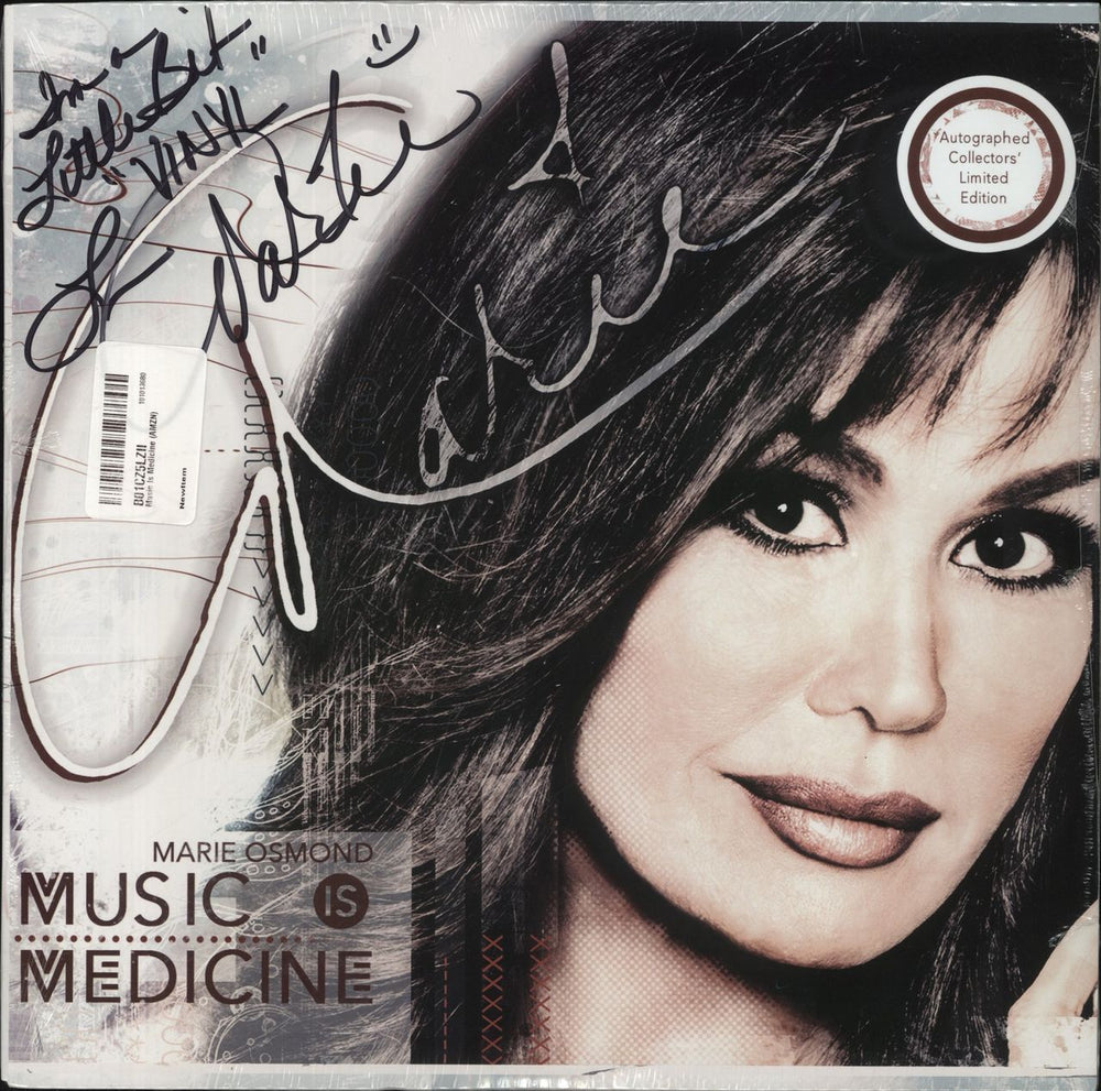 Marie Osmond Music Is Medicine - Clear Vinyl + Autographed Sleeve - Sealed US vinyl LP album (LP record) AOMR1419-1