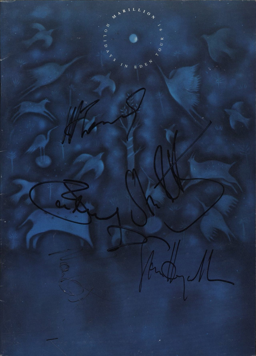 Marillion Holidays In Eden 91 - Fully Signed UK tour programme TOUR PROGRAMME