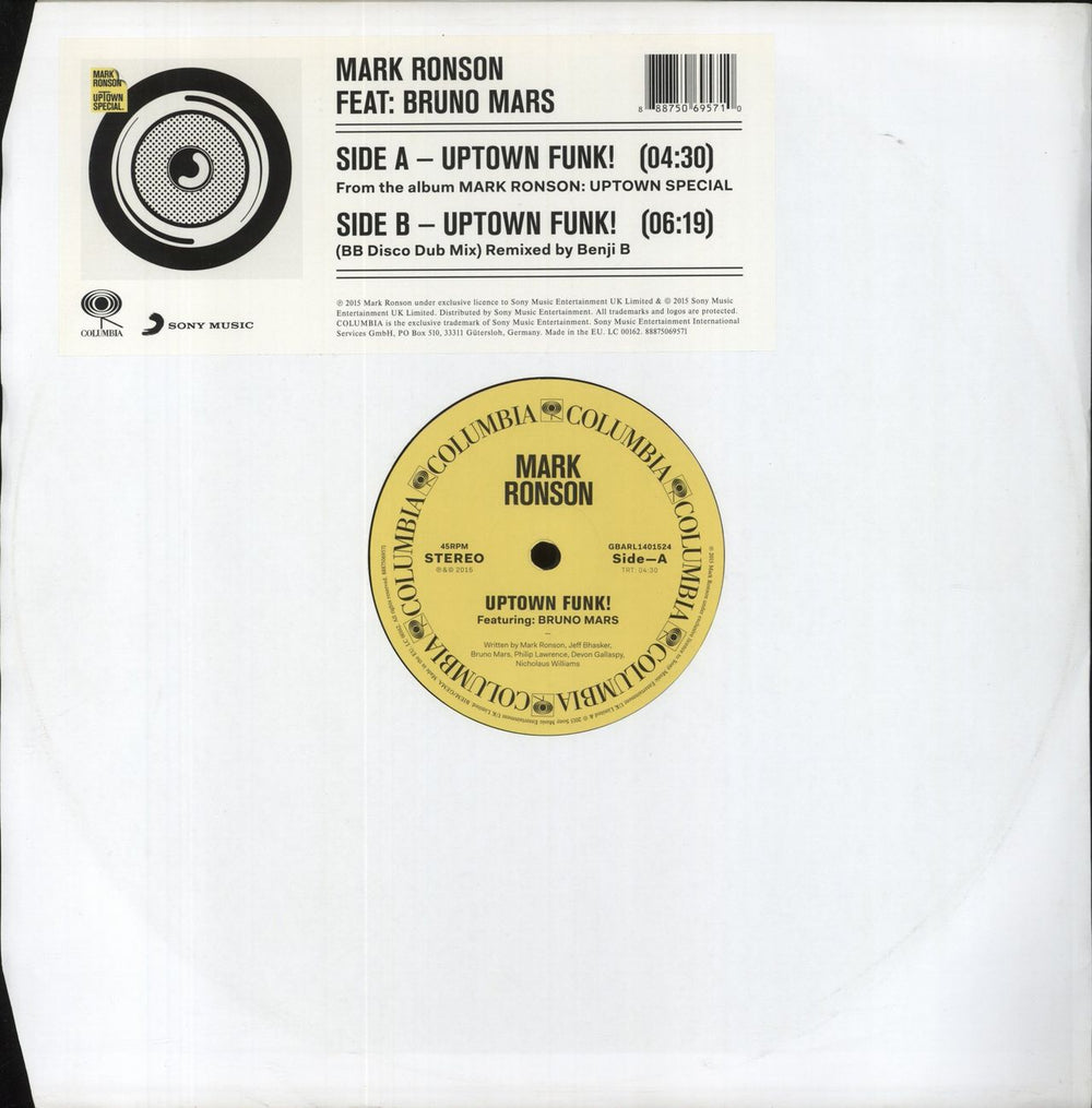 Mark Ronson Uptown Funk! UK 12" vinyl single (12 inch record / Maxi-single)