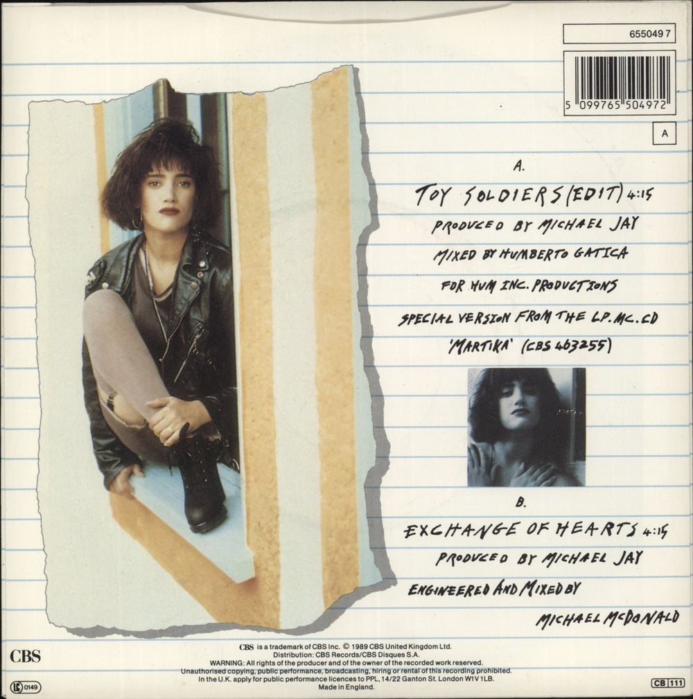 Martika Toy Soldiers UK 7" vinyl single (7 inch record / 45) 5099765504972