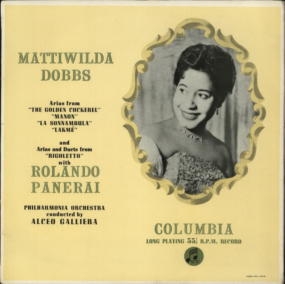 Mattiwilda Dobbs Arias From "The Golden Cockerel". "Manon", "La Sonnambula", "Lakmé" And Arias And Duets From "Rigole UK vinyl LP album (LP record) 33CX1305