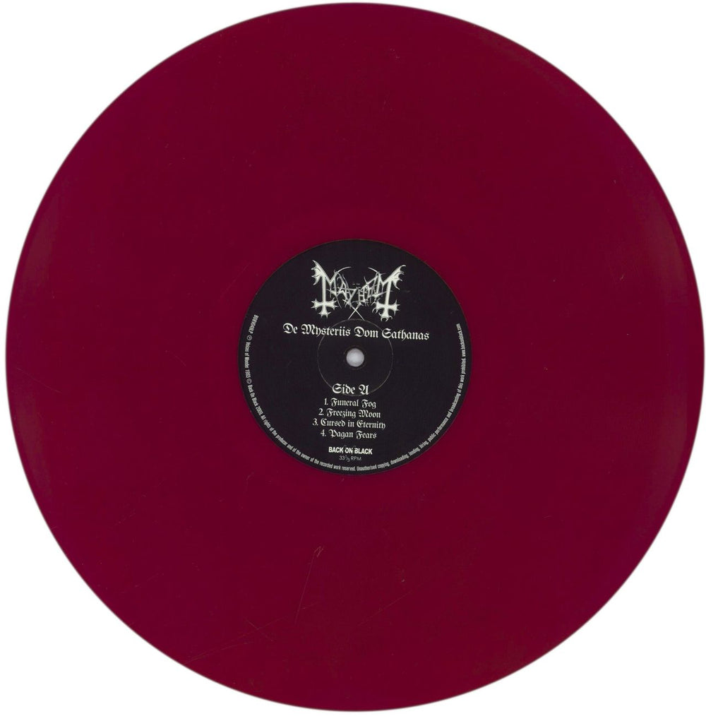 Mayhem De Mysteriis Dom Sathanas - 180gm Red Vinyl UK vinyl LP album (LP record) NVYLPDE840998