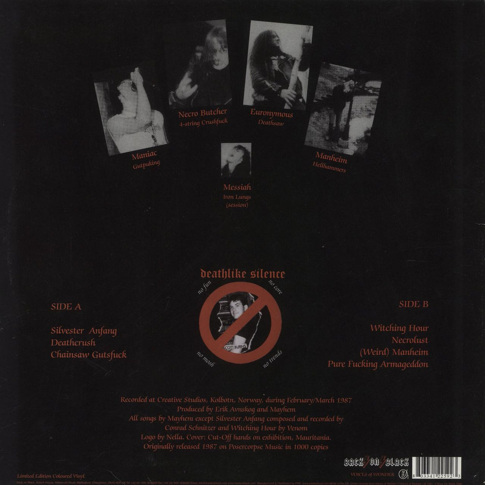 Mayhem Deathcrush - 180gm Red Vinyl UK 12" vinyl single (12 inch record / Maxi-single) 803341225923