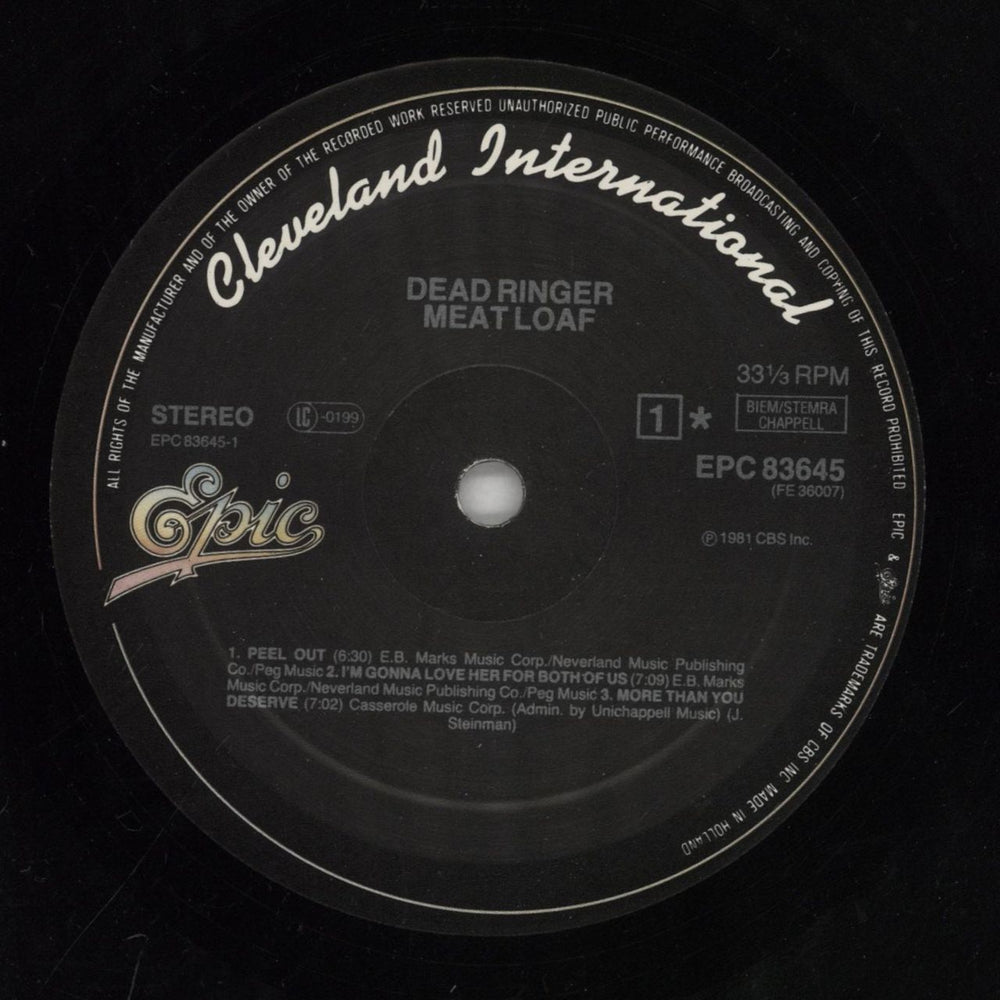 Meat Loaf Dead Ringer Dutch vinyl LP album (LP record) MEALPDE570001