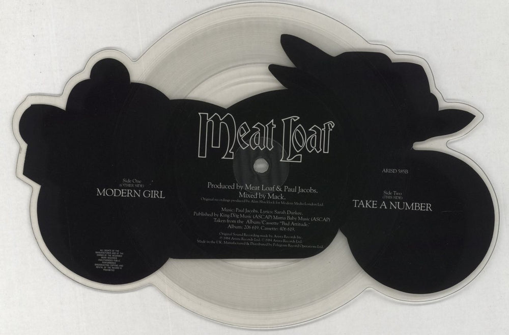 Meat Loaf Modern Girl UK shaped picture disc (picture disc vinyl record)