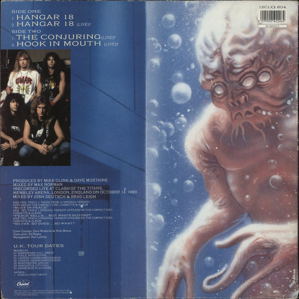 Megadeth Hangar 18 + Cut-out Mask - EX UK 12" vinyl single (12 inch record / Maxi-single) 5099920422264