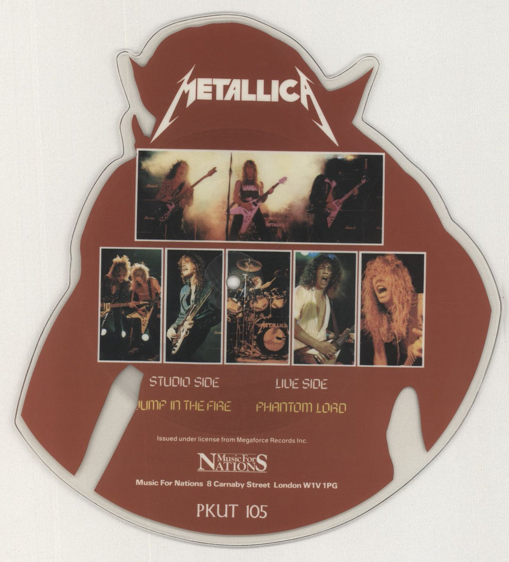 Metallica Jump In The Fire - 1st - EX UK shaped picture disc (picture disc vinyl record)