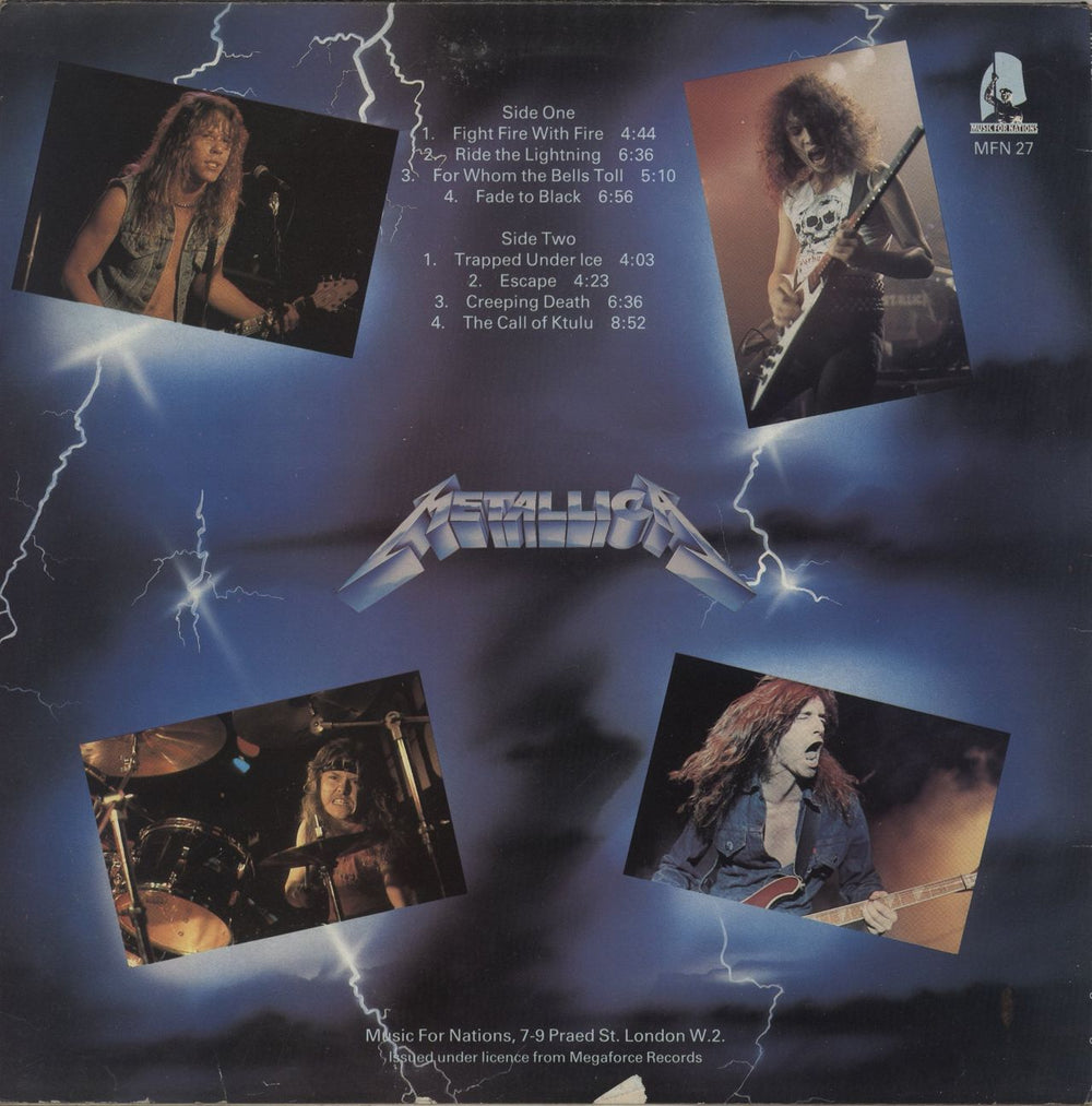 Metallica Ride The Lightning - 1st - French Press - VG UK vinyl LP album (LP record)