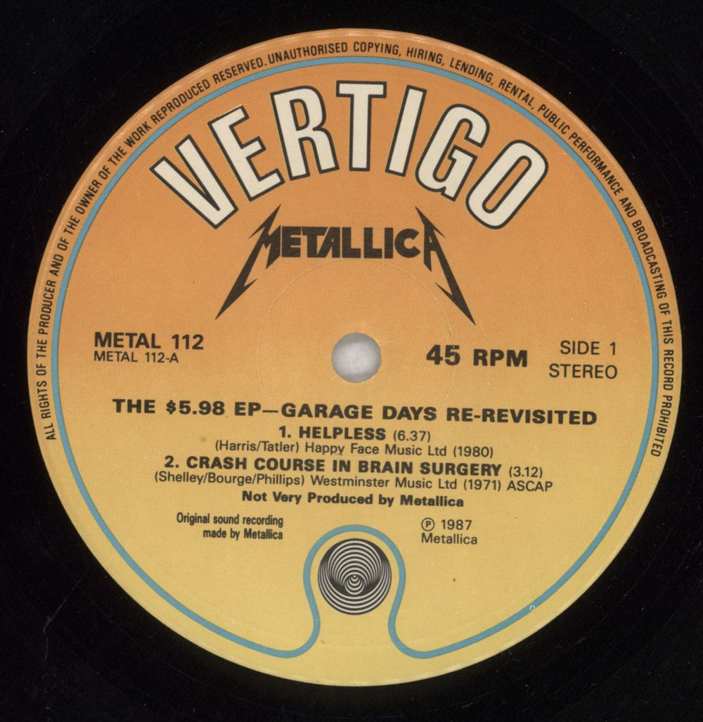 Metallica The $5.98 E.P. - 1st - EX UK 12" vinyl single (12 inch record / Maxi-single) MET12TH00991