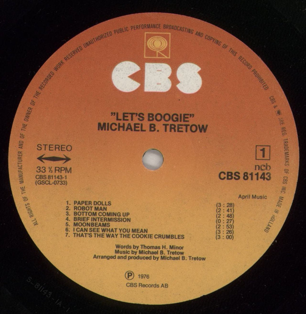 Michael B. Tretow Let's Boogie Dutch vinyl LP album (LP record) M1WLPLE480233