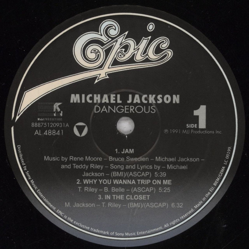 Michael Jackson Dangerous UK 2-LP vinyl record set (Double LP Album) M-J2LDA844036