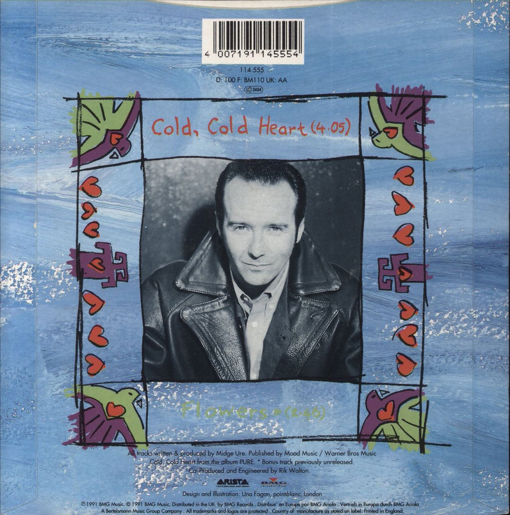 Midge Ure Cold Cold Heart UK 7" vinyl single (7 inch record / 45) 4007191145554