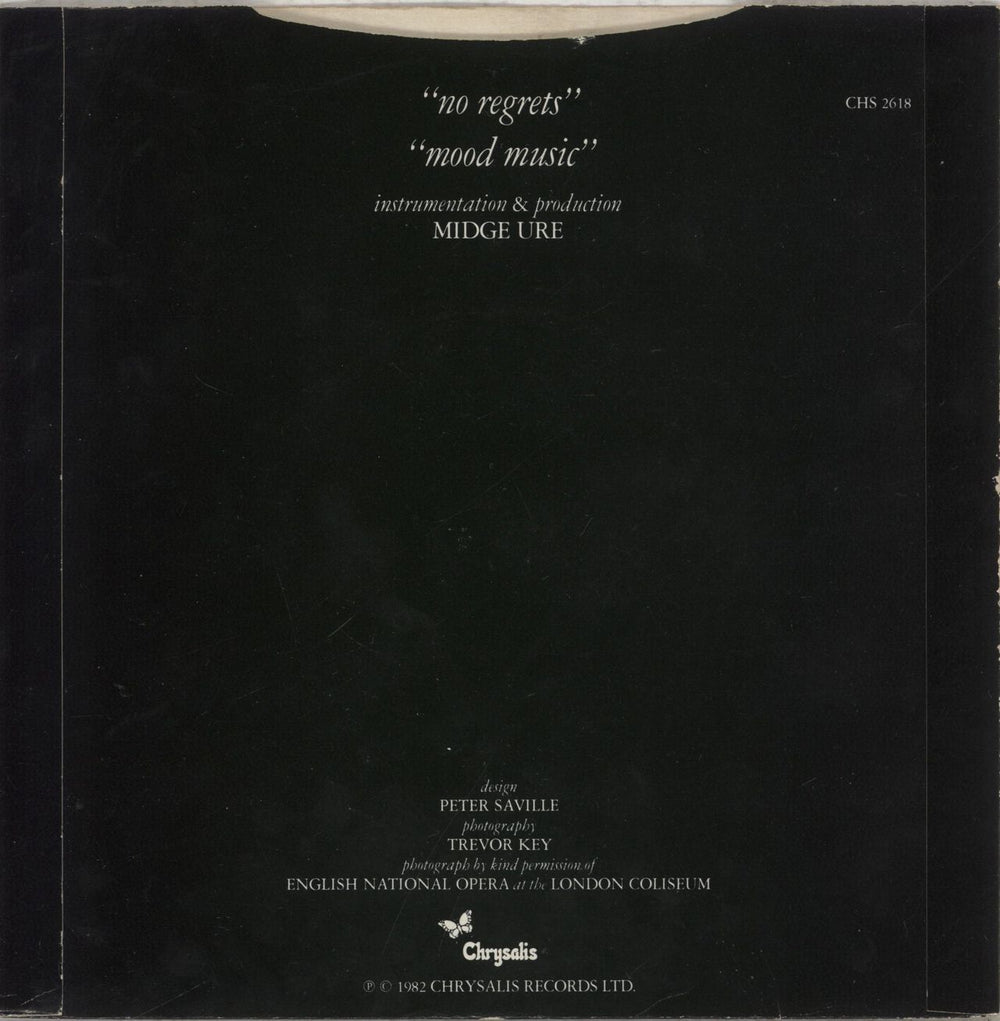 Midge Ure No Regrets UK 7" vinyl single (7 inch record / 45)