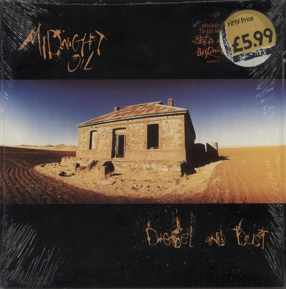 Midnight Oil Diesel And Dust - Hype Sticker - shrink UK vinyl LP album (LP record) 4600051