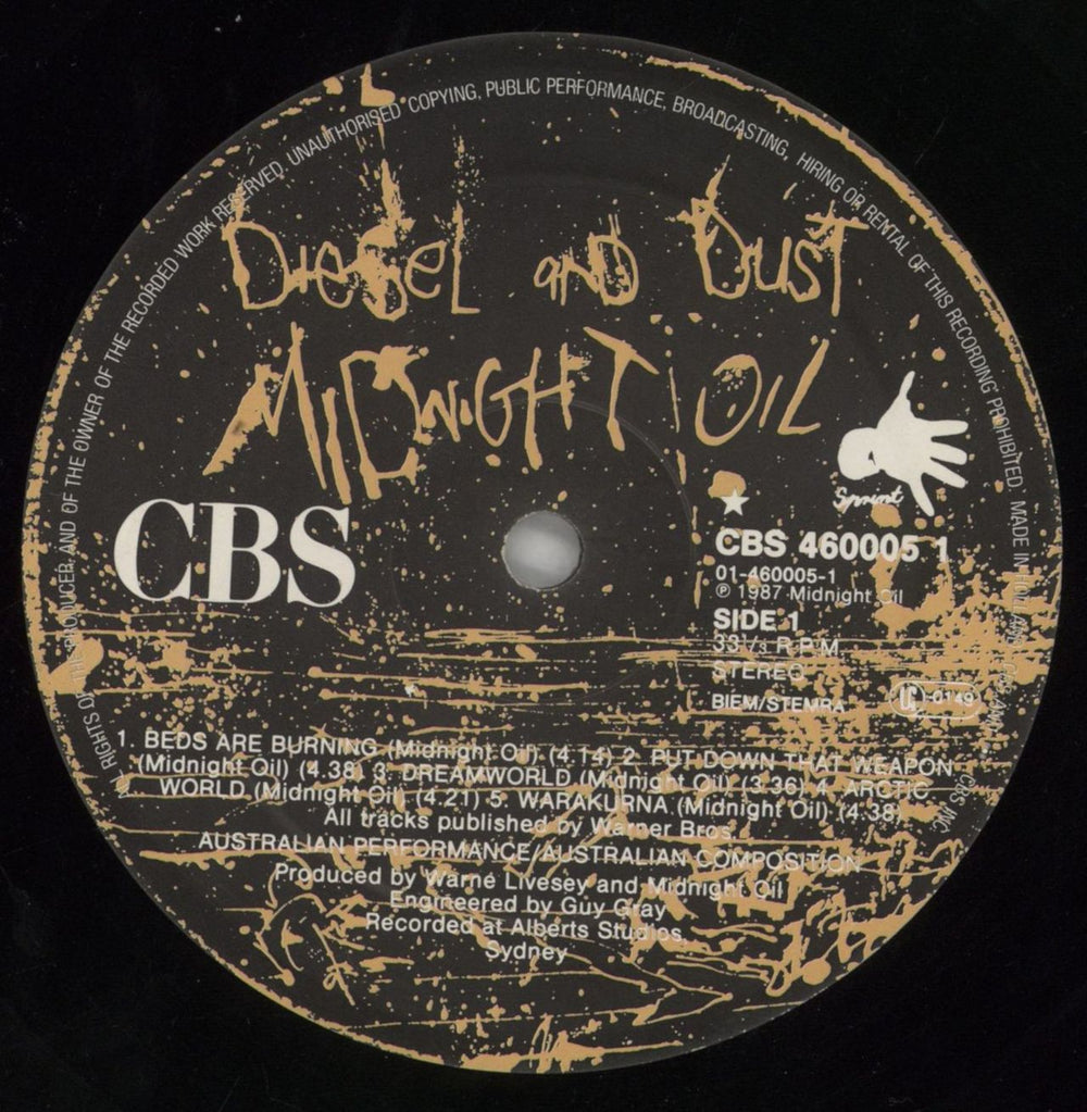 Midnight Oil Diesel & Dust - Original - VG UK vinyl LP album (LP record) OILLPDI858128