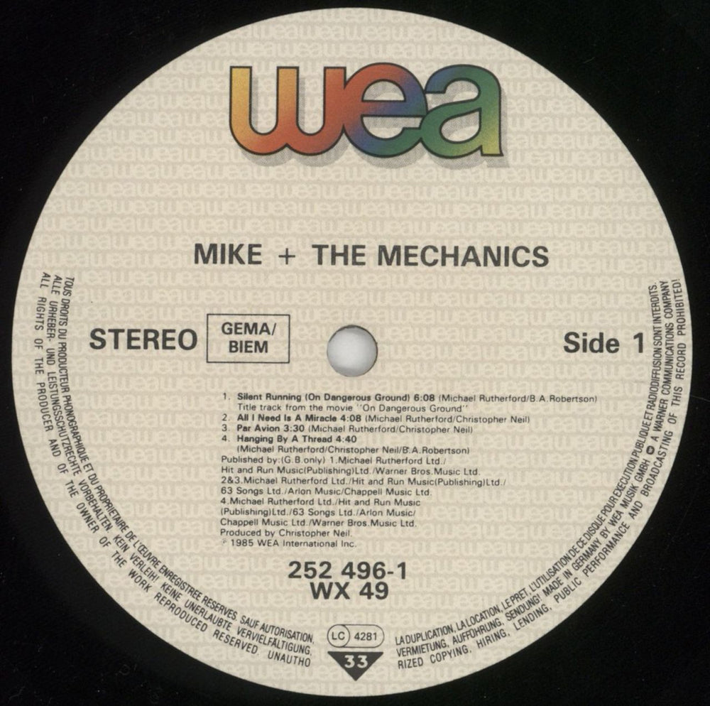 Mike & The Mechanics Mike + The Mechanics UK vinyl LP album (LP record) MIKLPMI190689