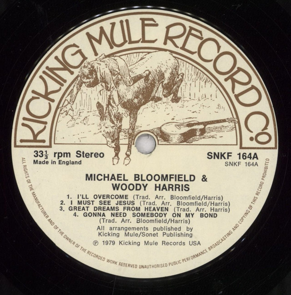 Mike Bloomfield Bloomfield Harris UK vinyl LP album (LP record) BLFLPBL840897