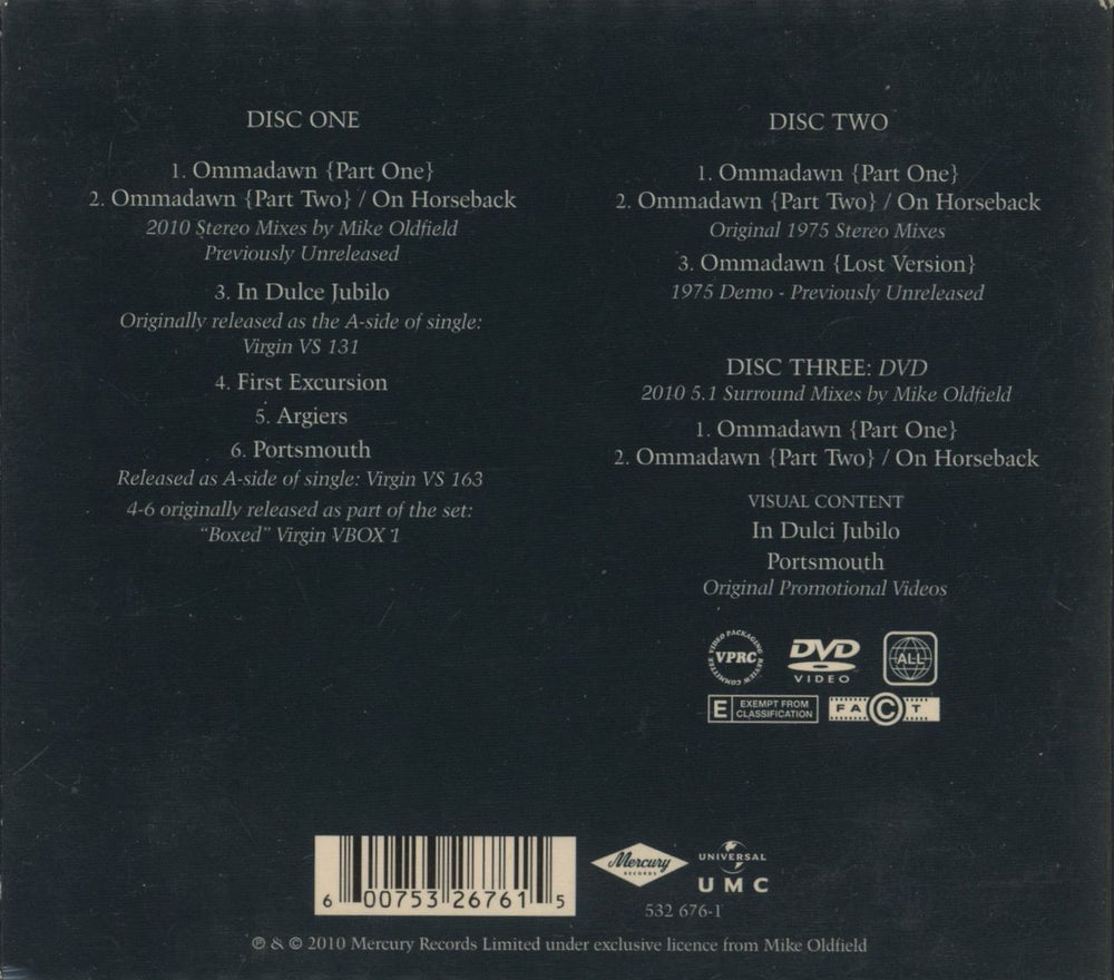 Mike Oldfield Ommadawn: Deluxe Edition - stickered - EX UK 3-disc CD/DVD Set 600753267615