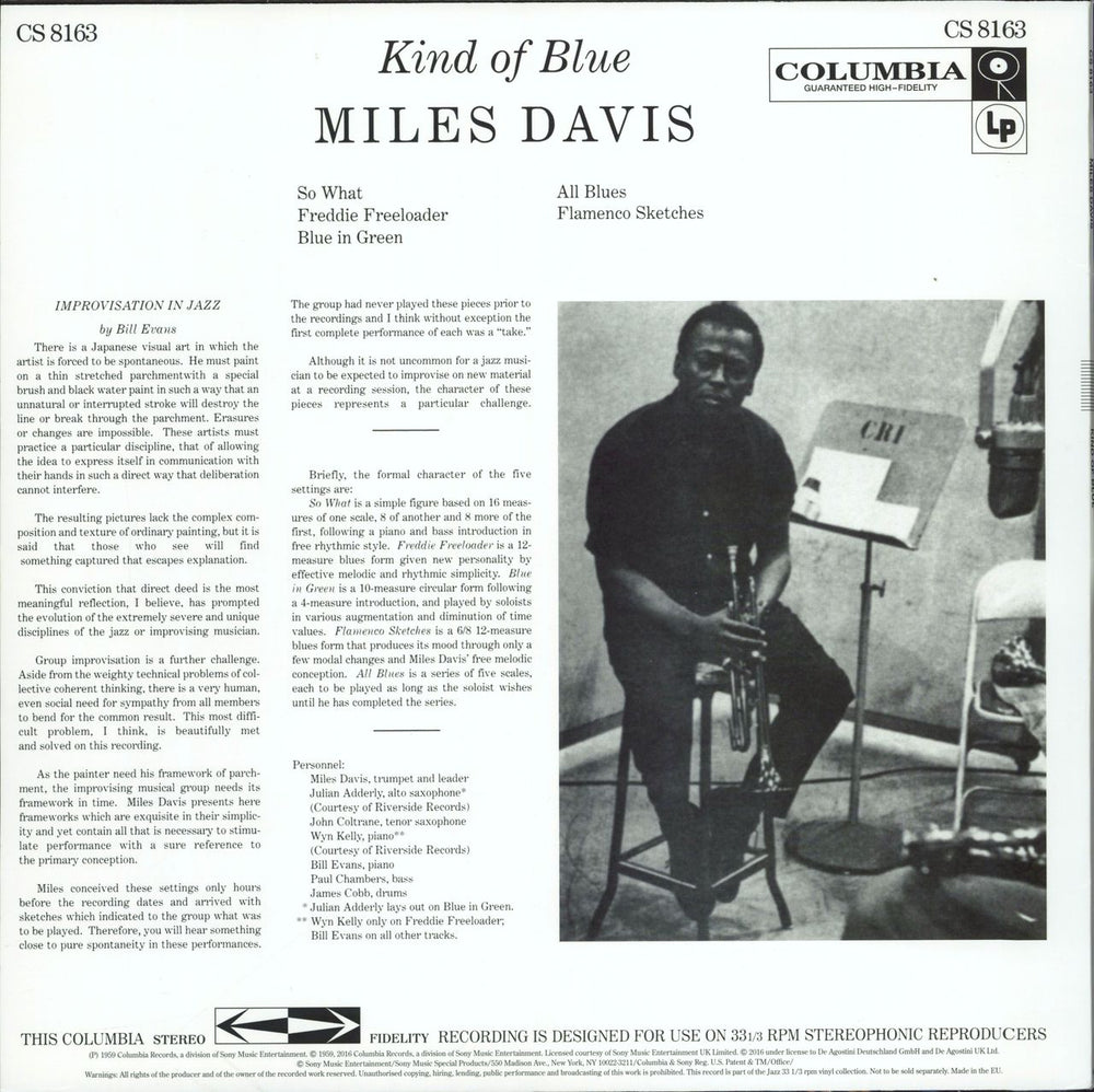 Miles Davis Kind Of Blue - 180gram Vinyl + Booklet UK vinyl LP album (LP record)