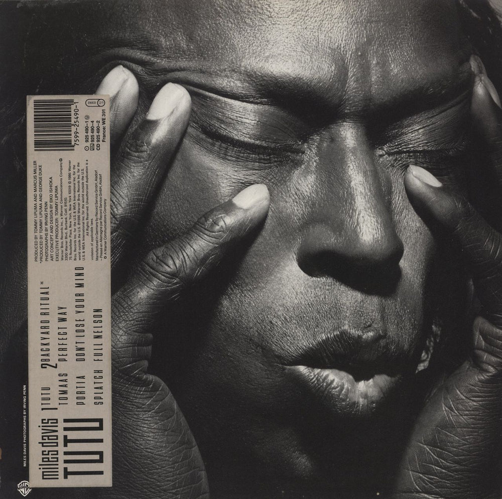 Miles Davis Tutu + Inner German vinyl LP album (LP record) 075992549011