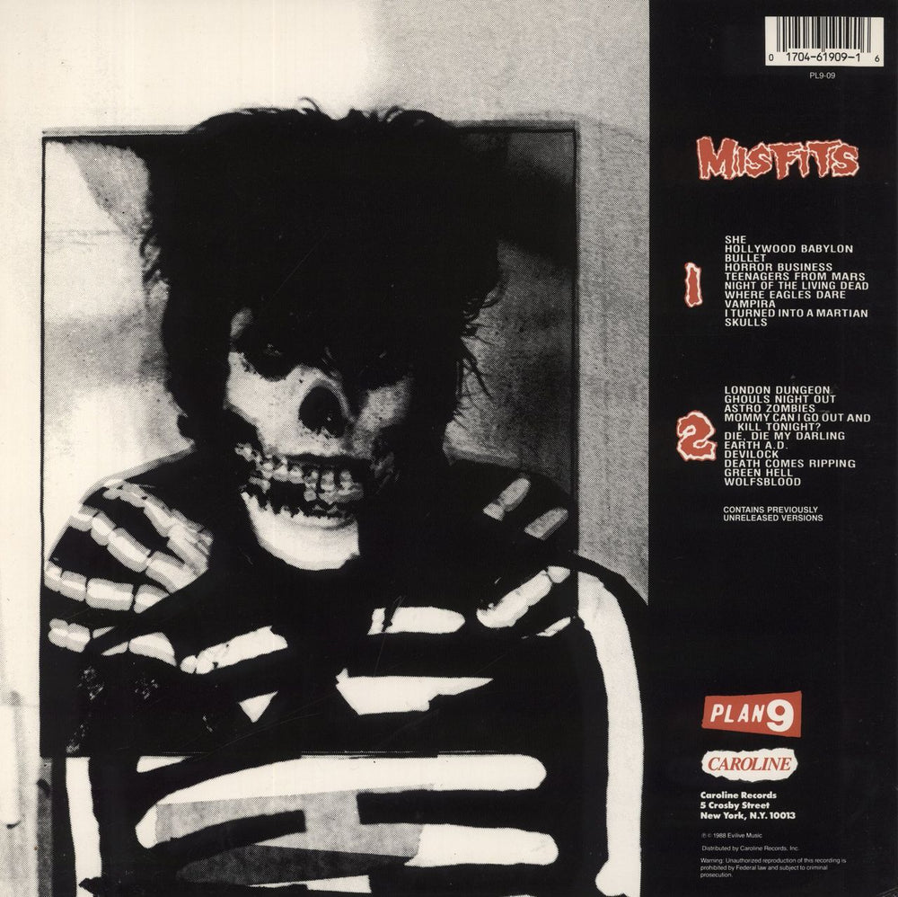 Misfits Misfits US vinyl LP album (LP record) 017046190916