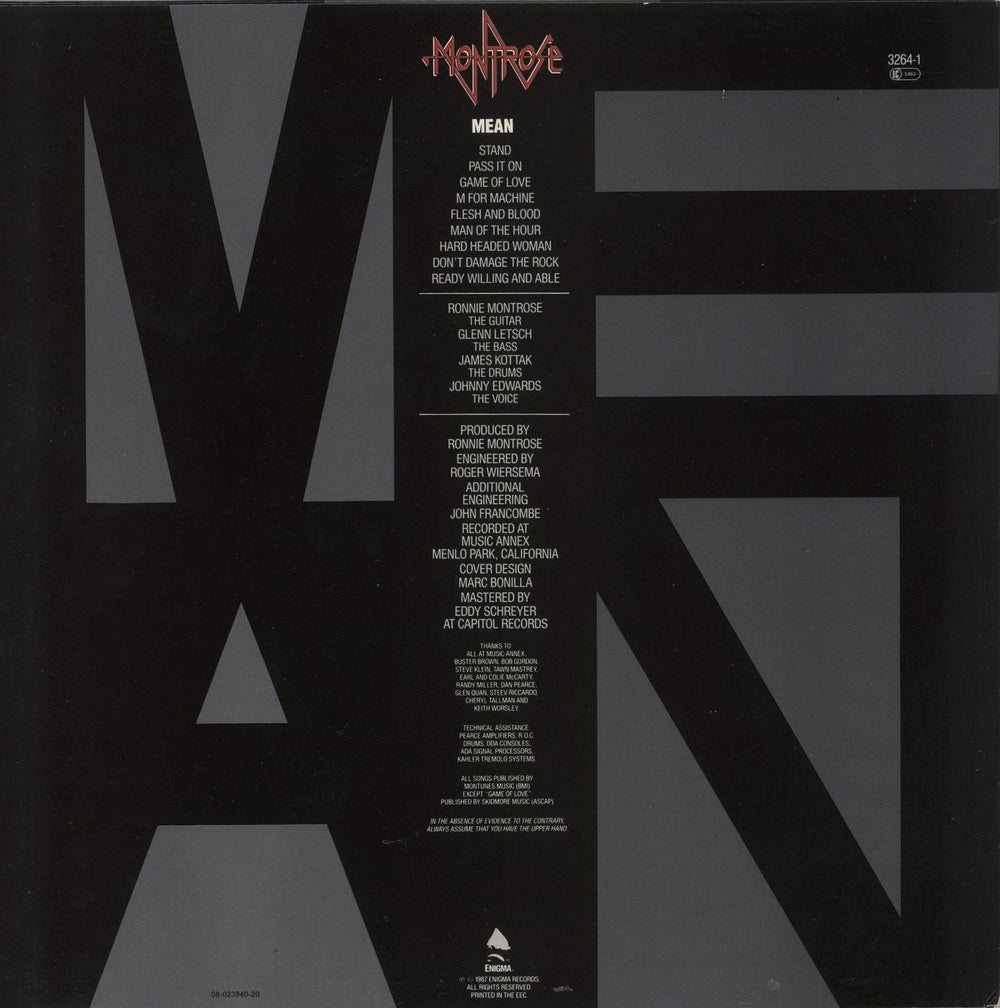 Montrose Mean Dutch vinyl LP album (LP record)