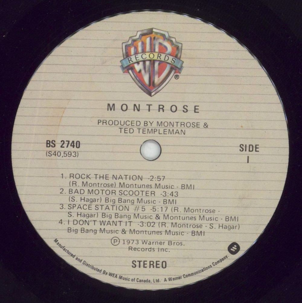 Montrose Montrose Canadian vinyl LP album (LP record) TROLPMO849784
