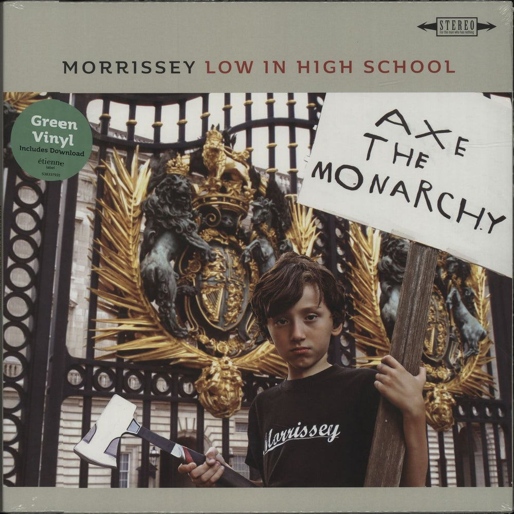 Morrissey Low In High School - Green Vinyl + Sealed UK vinyl LP album (LP record) 538337891