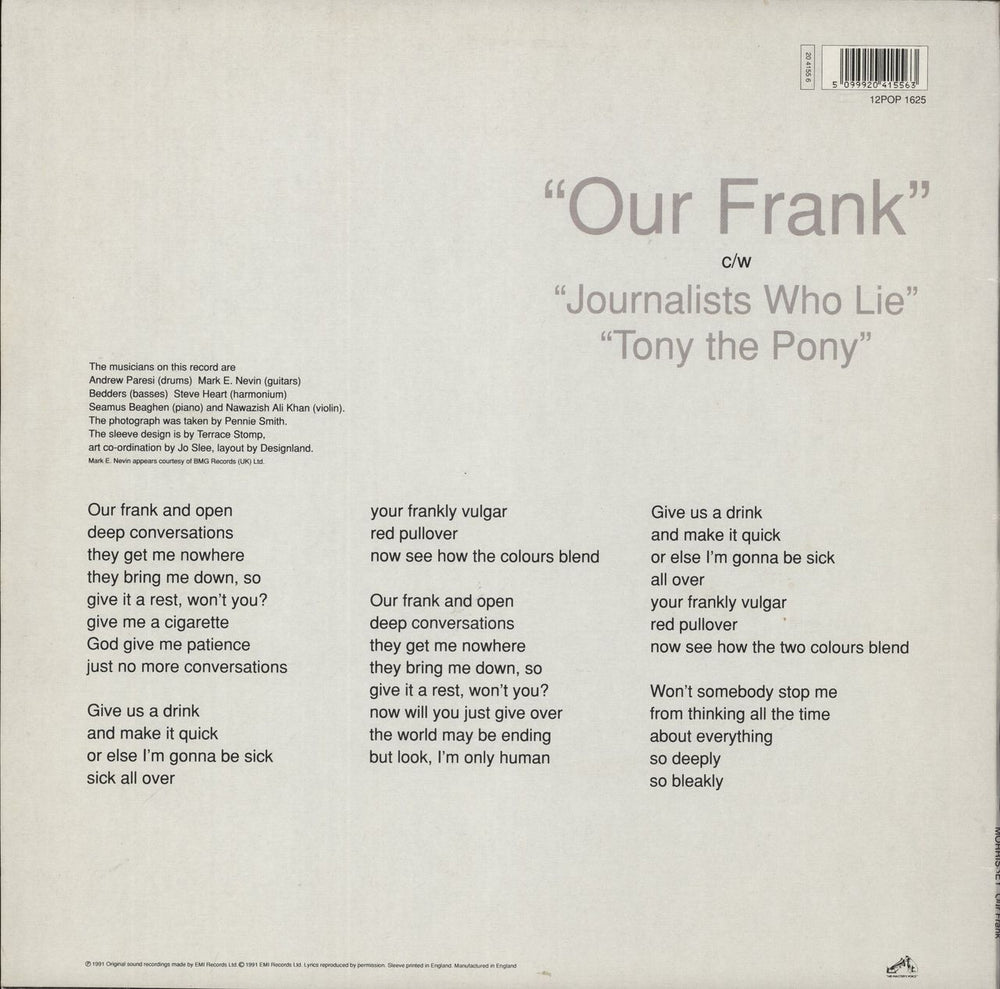 Morrissey Our Frank UK 12" vinyl single (12 inch record / Maxi-single) 5099920415563