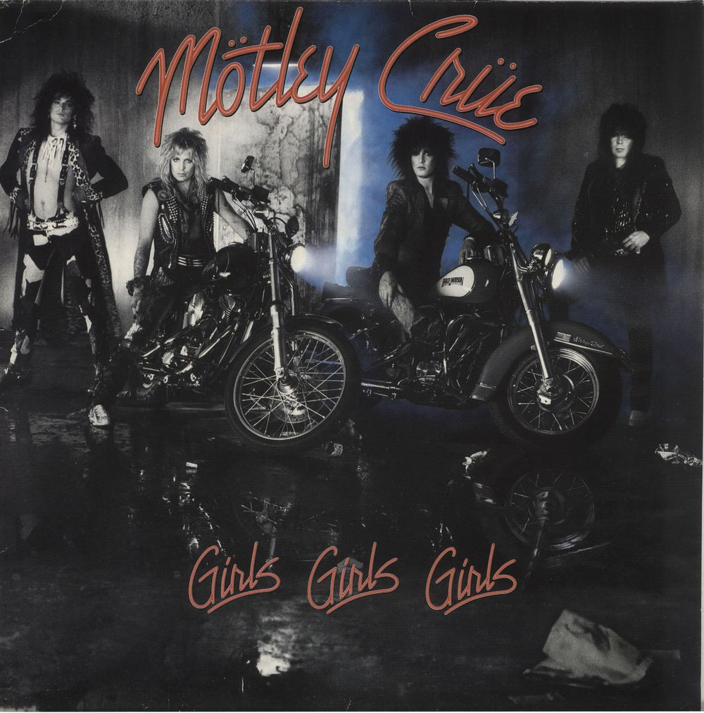 Motley Crue Girls Girls Girls - EX UK vinyl LP album (LP record) EKT39