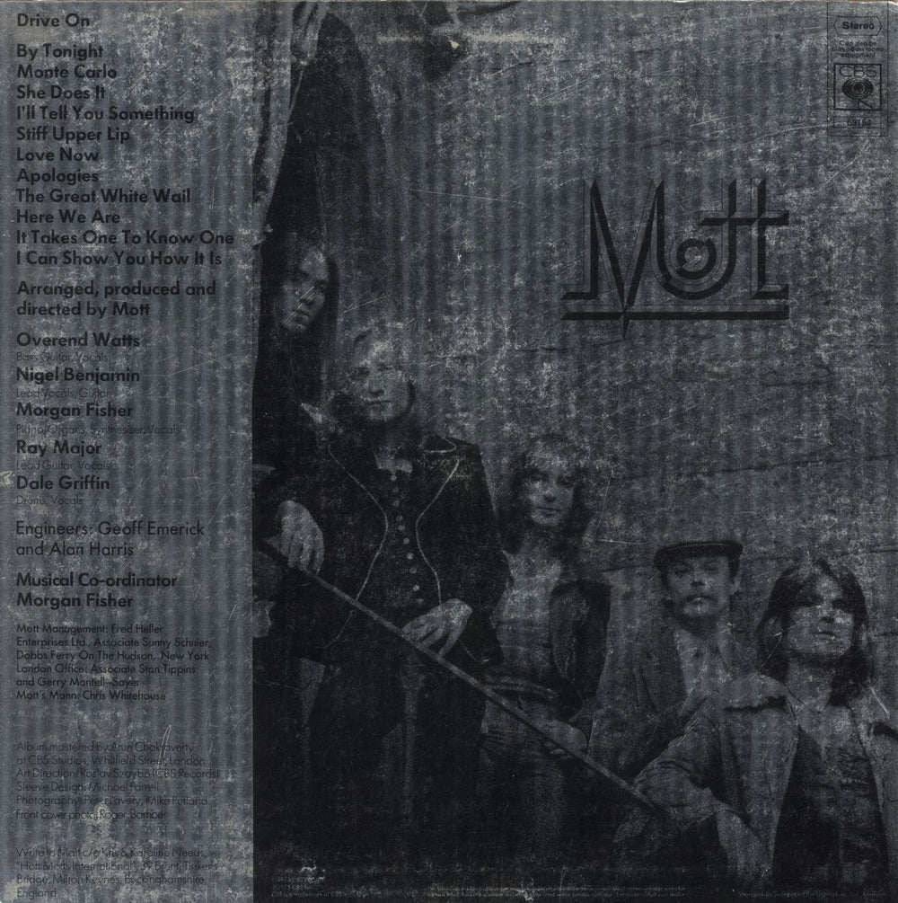 Mott The Hoople Drive On UK vinyl LP album (LP record)