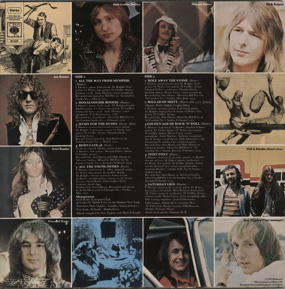 Mott The Hoople Greatest Hits + insert UK vinyl LP album (LP record)