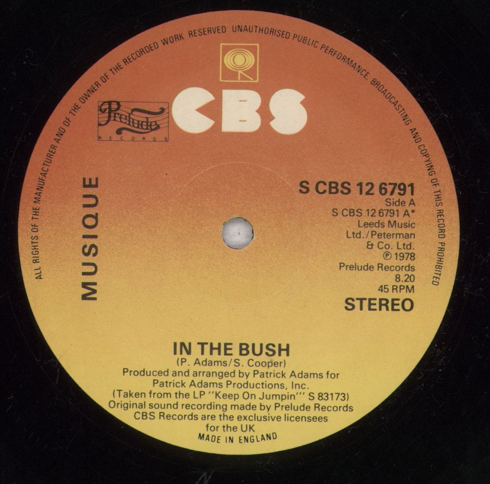 Musique In The Bush UK 12" vinyl single (12 inch record / Maxi-single) M0S12IN637188