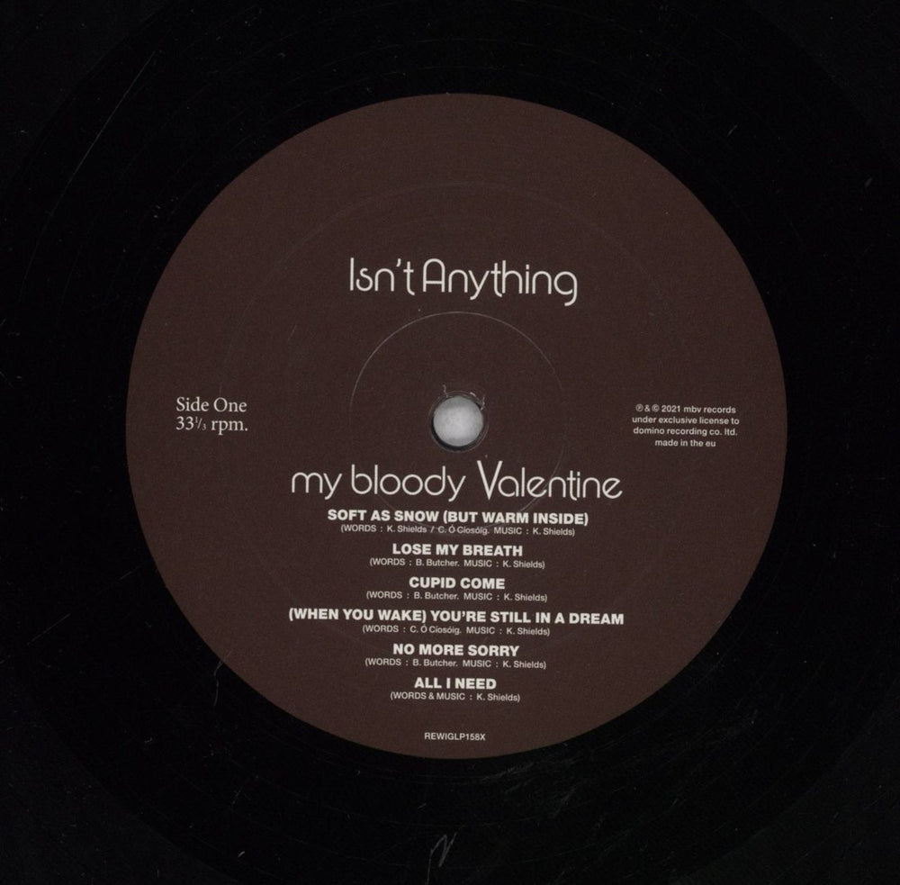 My Bloody Valentine Isn't Anything UK vinyl LP album (LP record) 887830015813