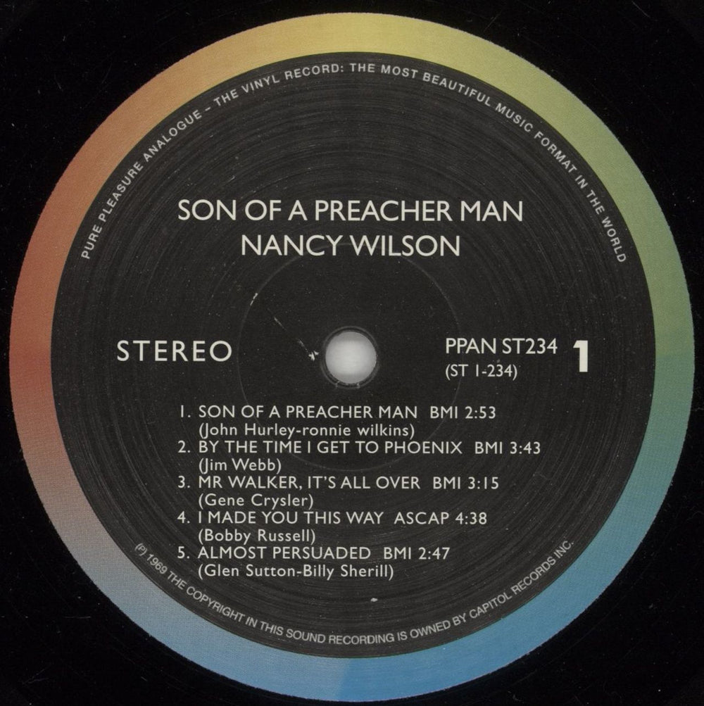 Nancy Wilson (Jazz) Son Of A Preacher Man US vinyl LP album (LP record) NWLLPSO868585