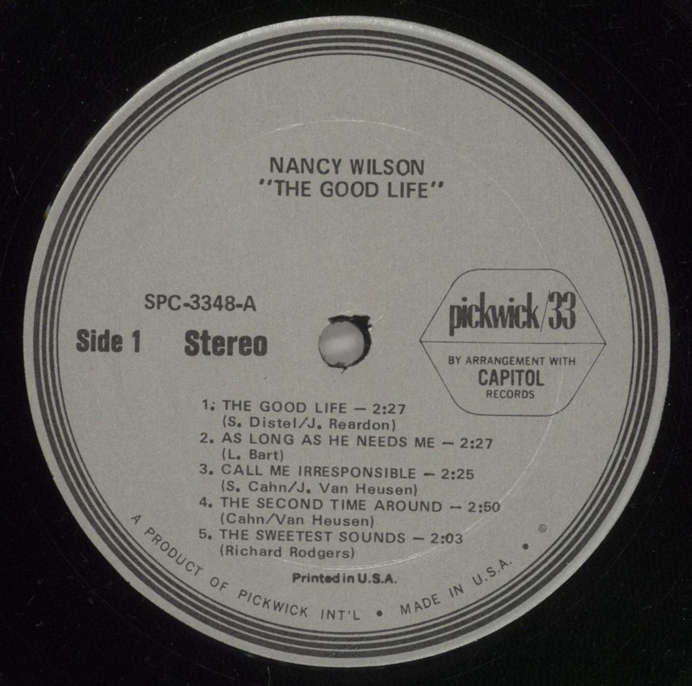 Nancy Wilson (Jazz) The Good Life US vinyl LP album (LP record) NWLLPTH878853