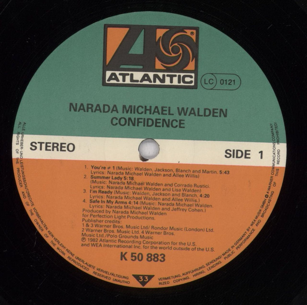 Narada Michael Walden Confidence - EX German vinyl LP album (LP record) NMWLPCO835442