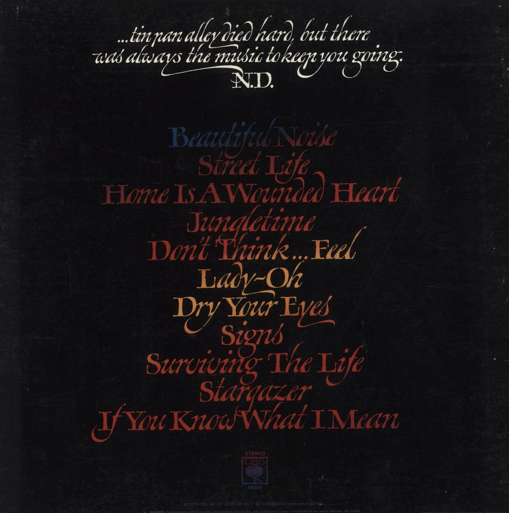 Neil Diamond Beautiful Noise UK vinyl LP album (LP record)