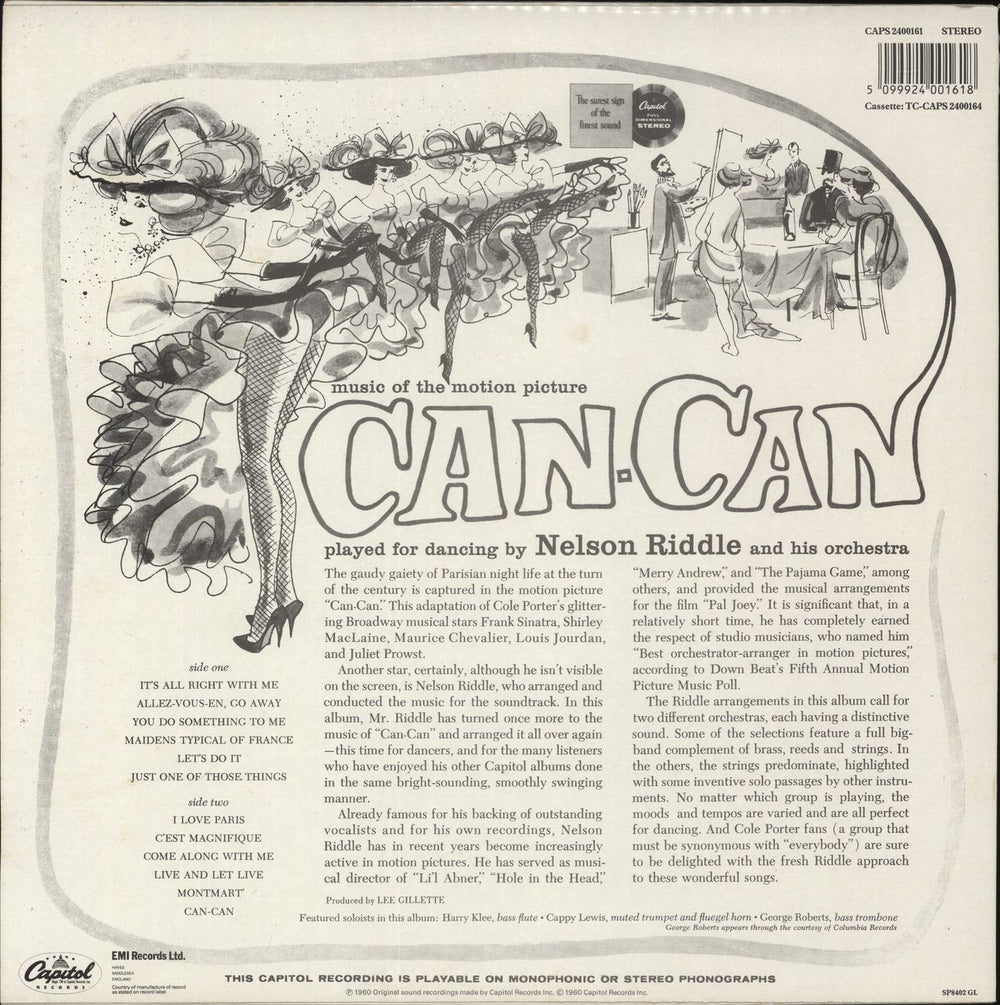 Nelson Riddle Can-Can UK vinyl LP album (LP record) 5099924001618