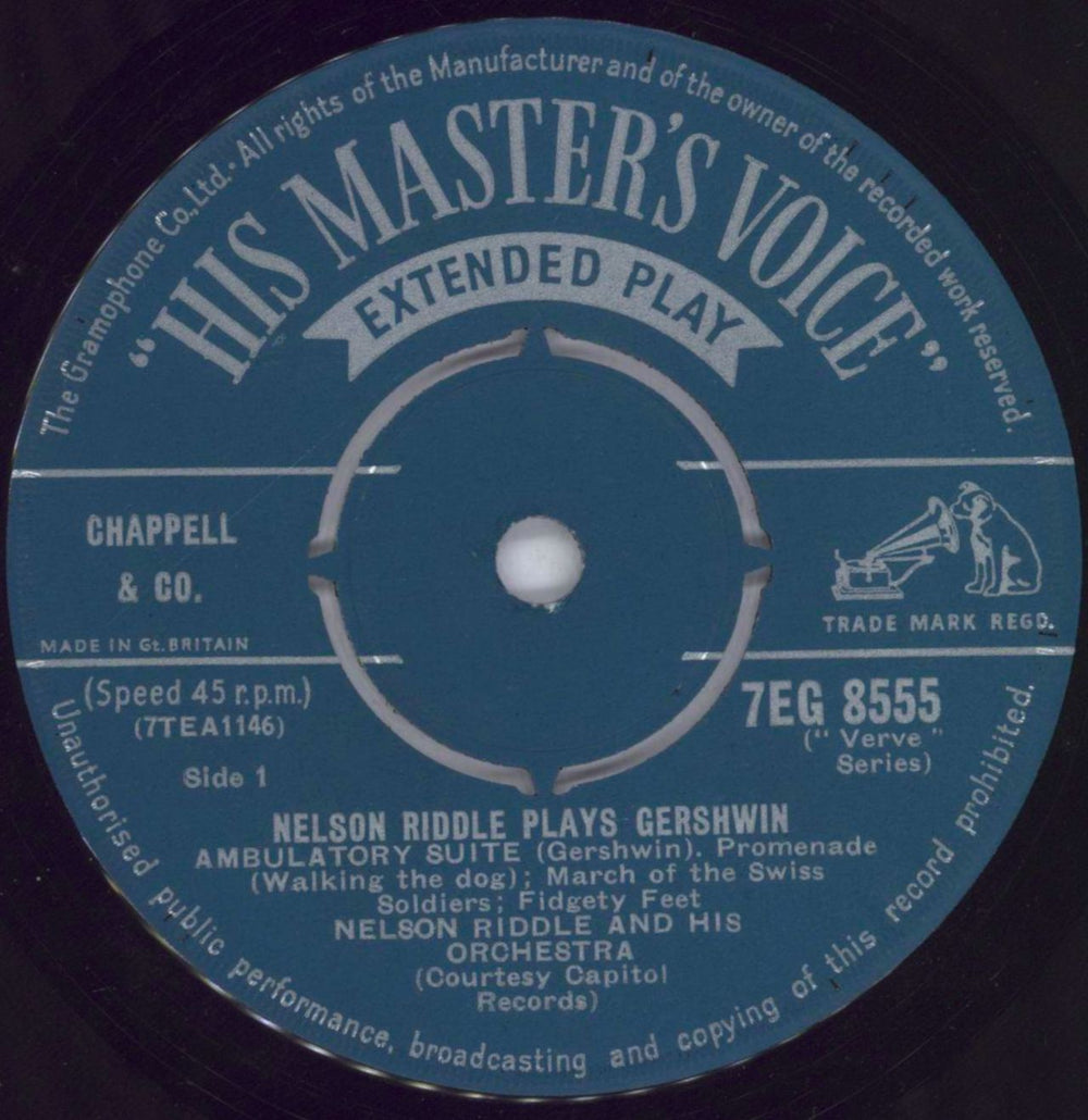 Nelson Riddle Nelson Riddle Plays Gershwin UK 7" vinyl single (7 inch record / 45) NLR07NE832702