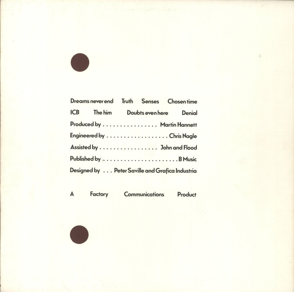 New Order Movement US vinyl LP album (LP record)