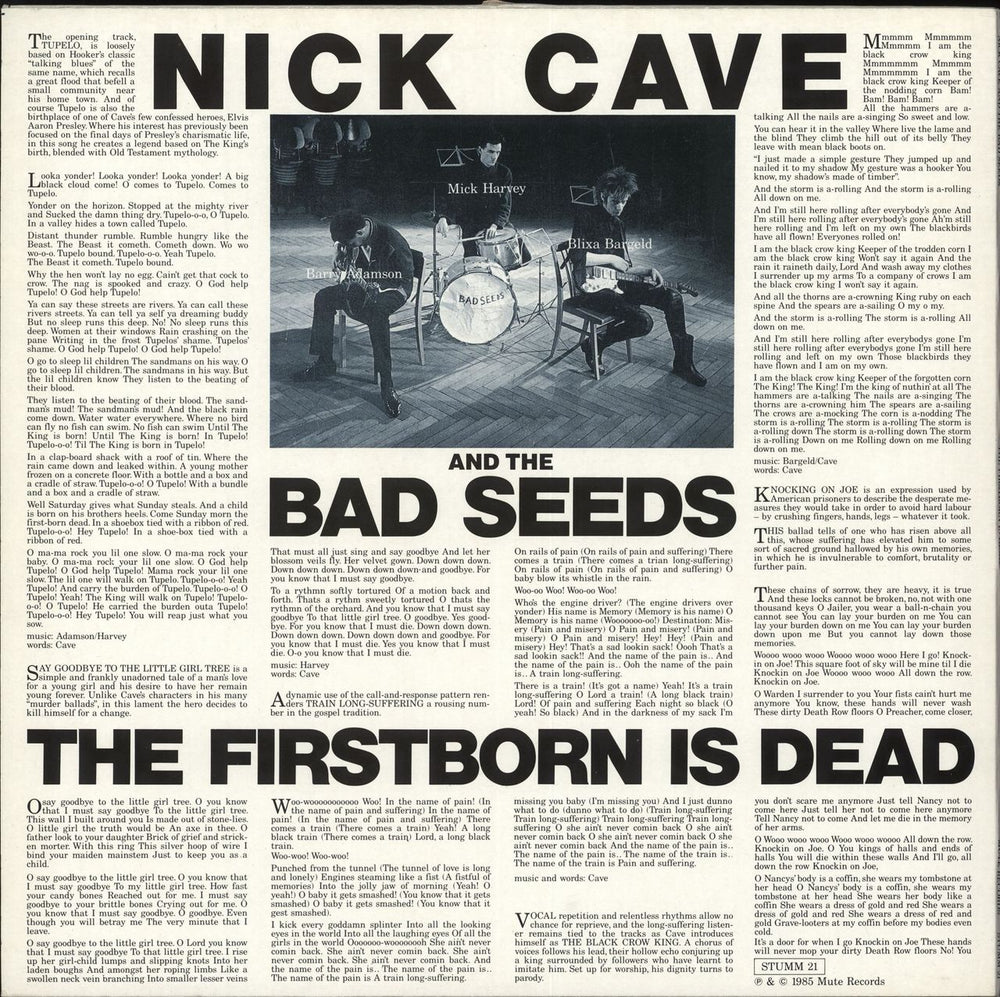 Nick Cave The Firstborn Is Dead - EX UK vinyl LP album (LP record) NCVLPTH708799