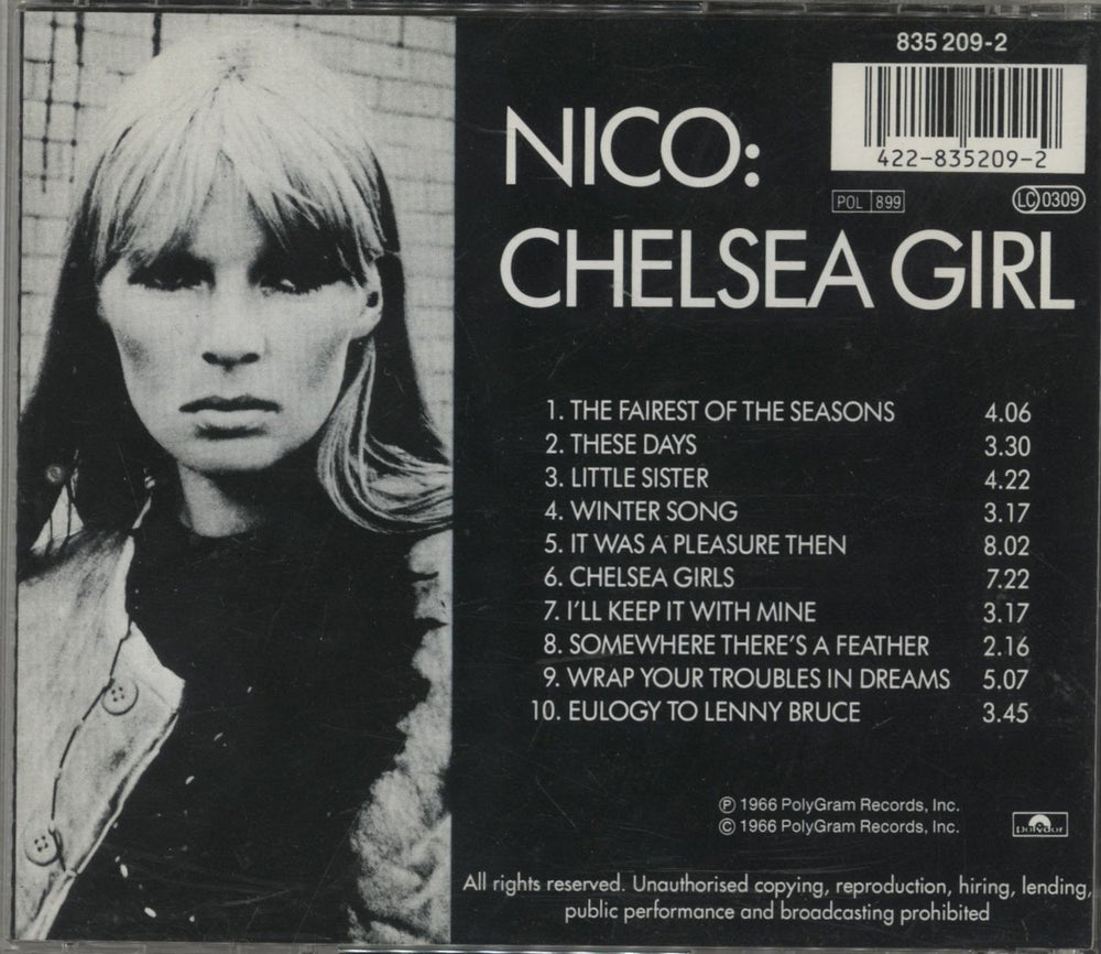 Nico Chelsea Girl UK CD album (CDLP) 042283520929