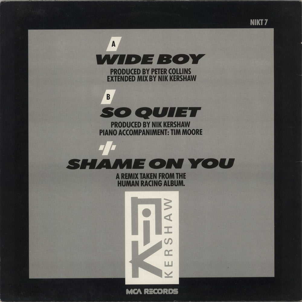 Nik Kershaw Wide Boy UK 12" vinyl single (12 inch record / Maxi-single)