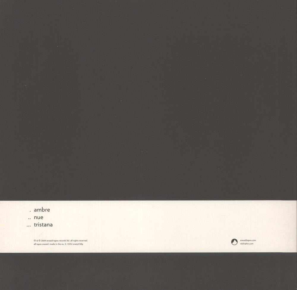 Nils Frahm Wintermusik UK vinyl LP album (LP record) '2009