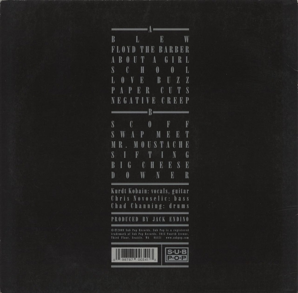 Nirvana (US) Bleach UK vinyl LP album (LP record) 098787003413'1989