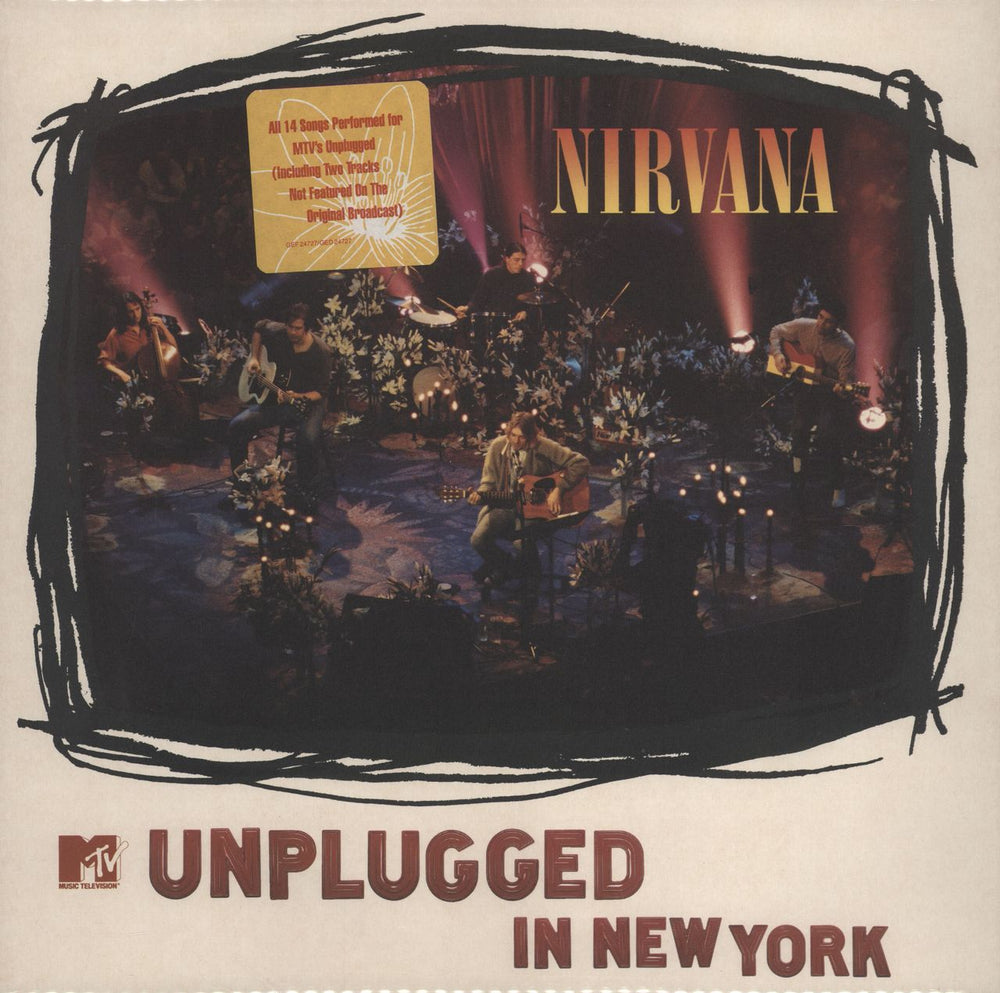 Nirvana (US) Unplugged In New York - White Vinyl - Hype Sticker German vinyl LP album (LP record) GEF24727