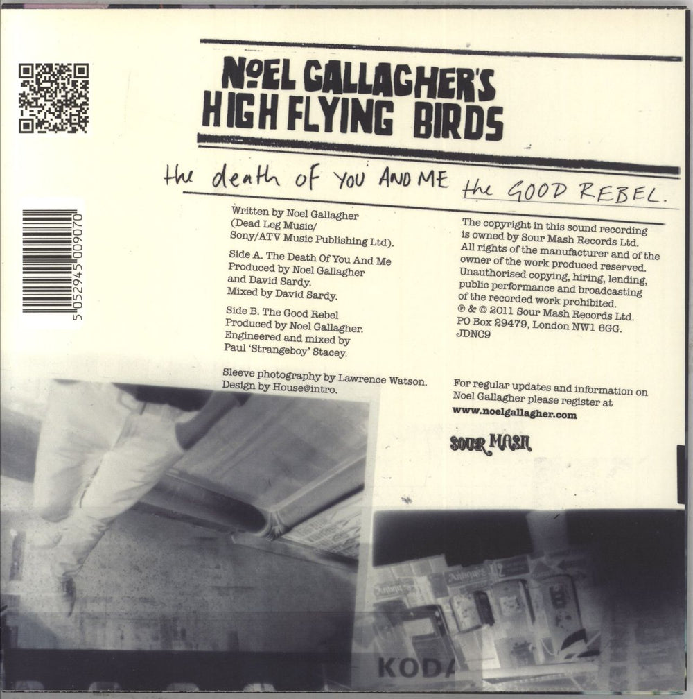Noel Gallagher The Death Of You And Me UK 7" vinyl single (7 inch record / 45) 5052945009070