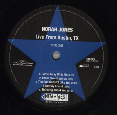 Norah Jones Live From Austin TX US 2-LP vinyl record set (Double LP Album) NRJ2LLI836557